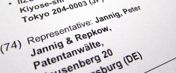 Image on Patent Attorney Jannig page of JANNIG & REPKOW - German and European Patent Attorneys